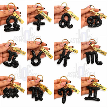🔥LAST DAY 49% OFF-  Zodiac Bedazzled Bag Charm & Keychain