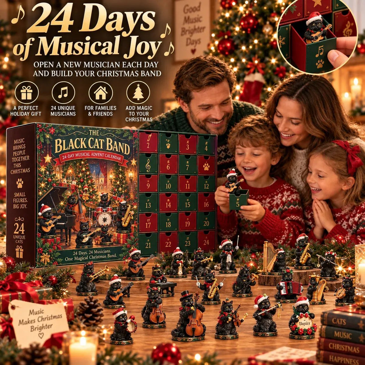 Black Cat Band Advent Calendar – 24 Musical Cat Keepsakes