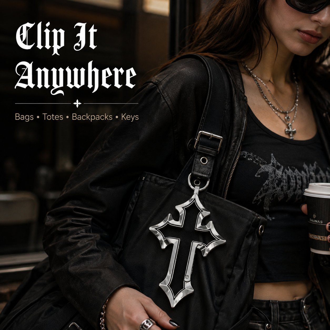 🔥Gothic Cross Keychain & Bag Charm
