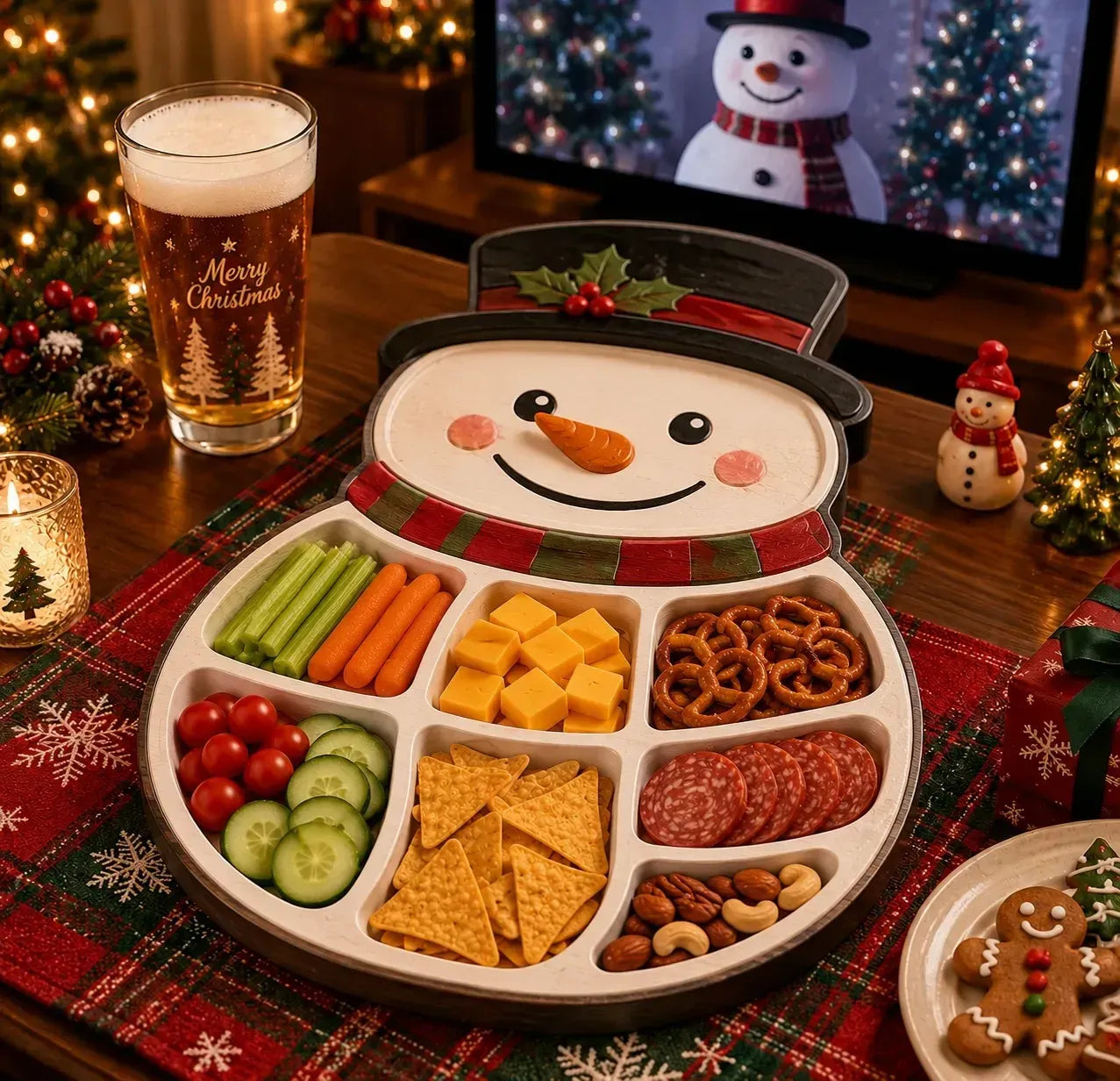 ⏳ Last Day 49% OFF – 🎄Christmas Character Snack Serving Tray | 11 Festive Divided Designs for Crackers, Cheese, Fruit, Candy & Holiday Treats 🍿