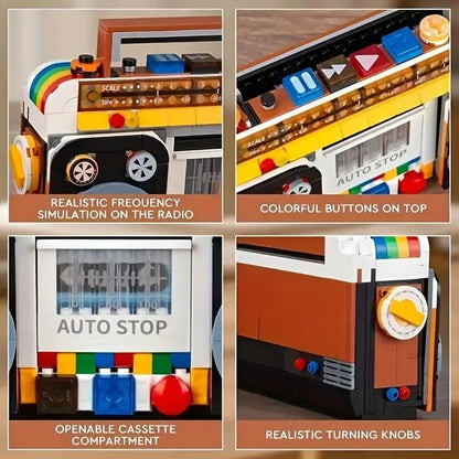 🔥49% OFF TODAY | Retro Vintage Radio Building Block Set – 554 Pcs DIY Nostalgic Music Player Display Model