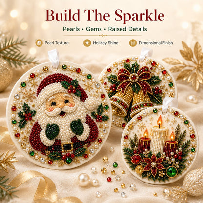 ✨ DIY Pearl & Gem Christmas Ornament Collection