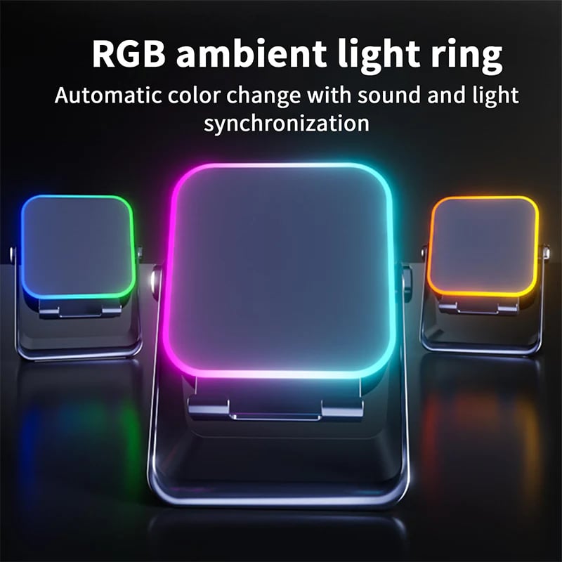 🎶📱 5-in-1 Wireless Induction Speaker & Adjustable Phone Stand