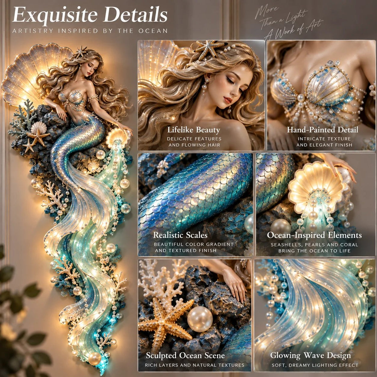 🌊Limited Edition Enchanted Ocean Legends™ Lighted Wall Décor Collection