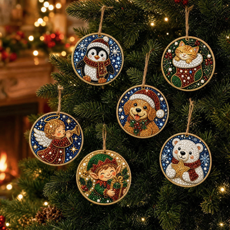 🔥Only $9.99 Last Day Promotion!🎄Christmas DIY Diamond Painting Ornaments Kit (6 PCS)🎅
