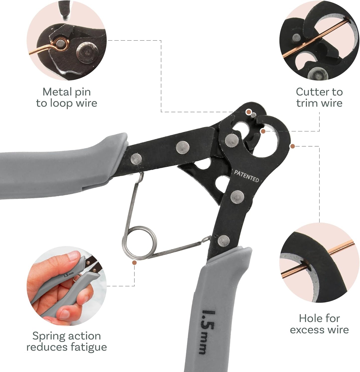 ✨ 3 Pack One Step Wire Looper Pliers | 1.5/2.25/3mm Jewelry Making Loop Forming Tools
