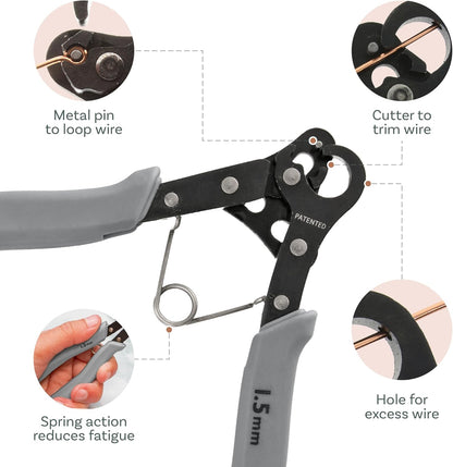 ✨ 3 Pack One Step Wire Looper Pliers | 1.5/2.25/3mm Jewelry Making Loop Forming Tools
