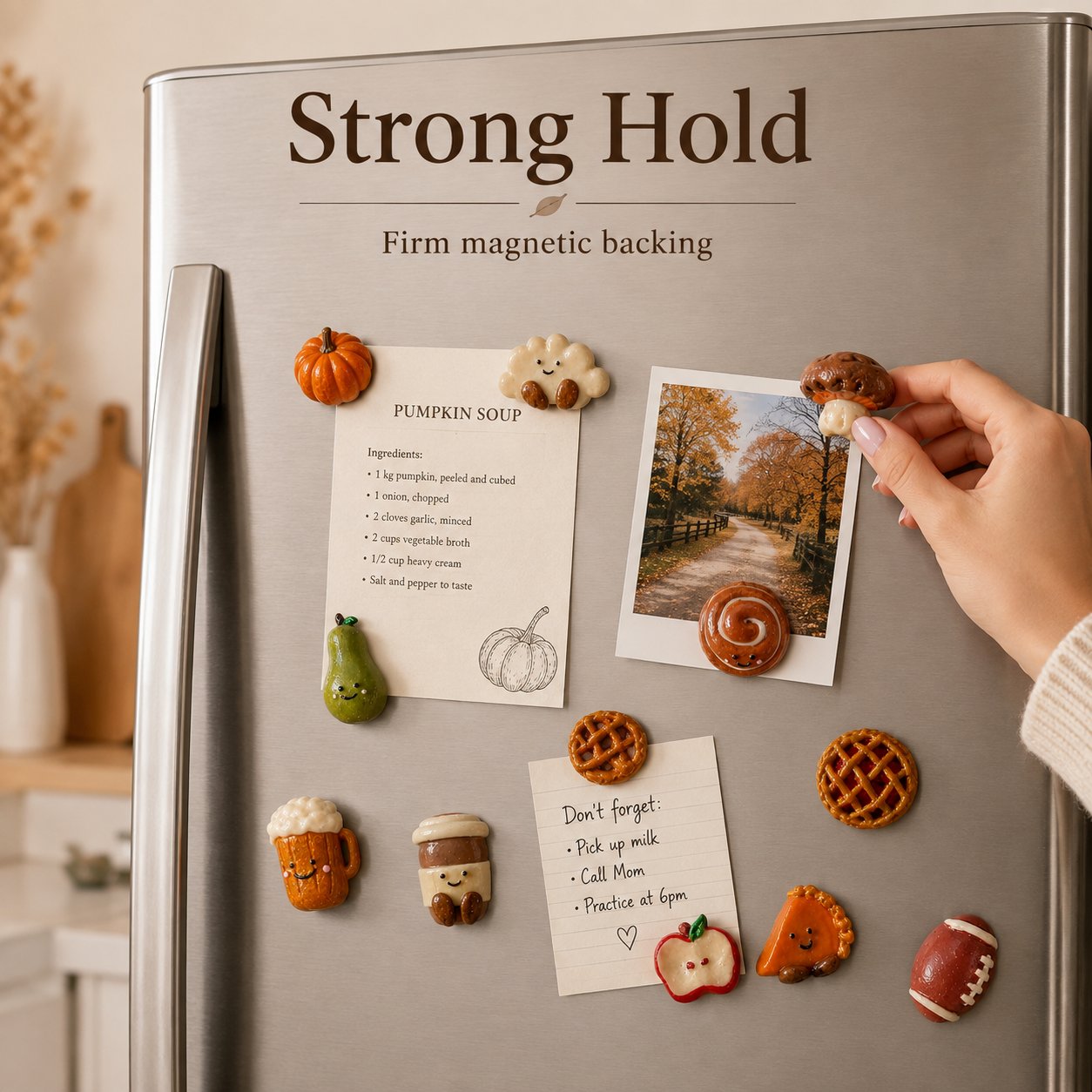 Fall Cute Character Polymer Clay Fridge Magnets 🍂🥧