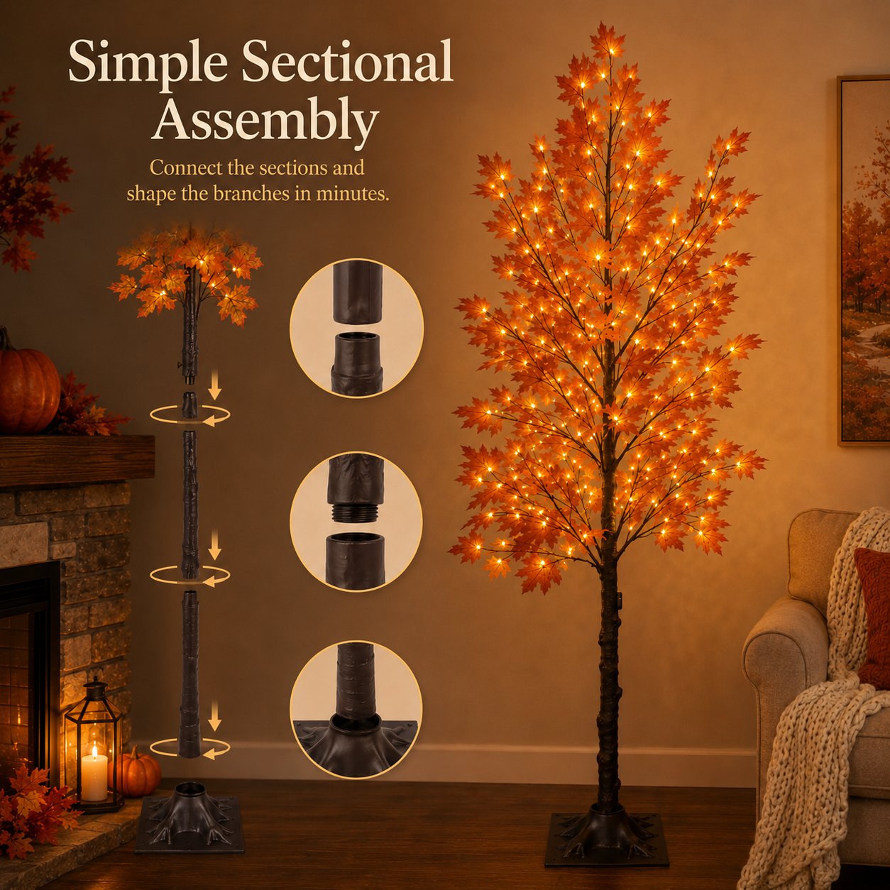 Lighted Autumn Maple Tree