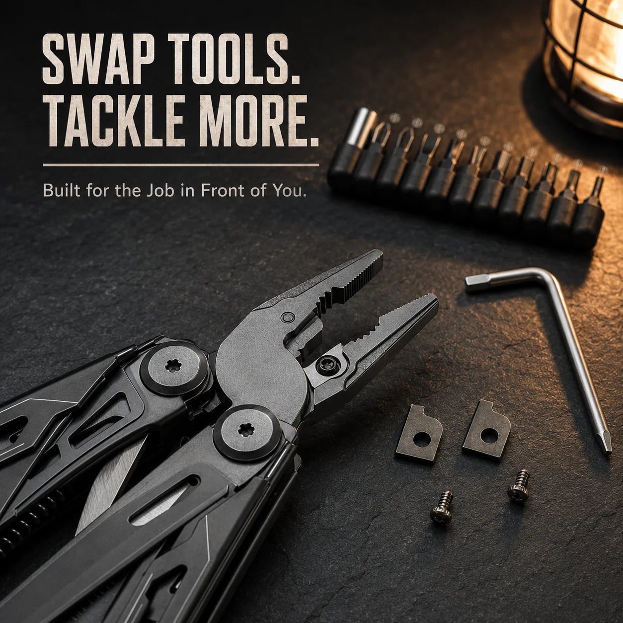 📍🎉 🏕️ 16-in-1 Camping Multi-Tool with Full-Size Scissors & Carrying Pouch