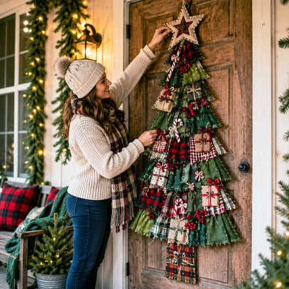 ⏳ Last Day 49% OFF – 🎄Beginner-Friendly DIY Oversized Patchwork Christmas Tree Door Hanging Kit | Complete Kit with All Tools & Step-by-Step Guide Included 💕