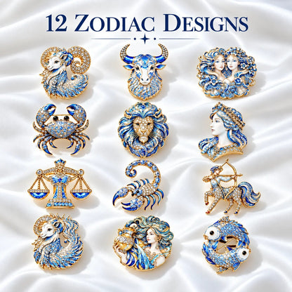 Luxury Zodiac Enamel Brooch – Turn a Simple Blazer into a Statement ✨