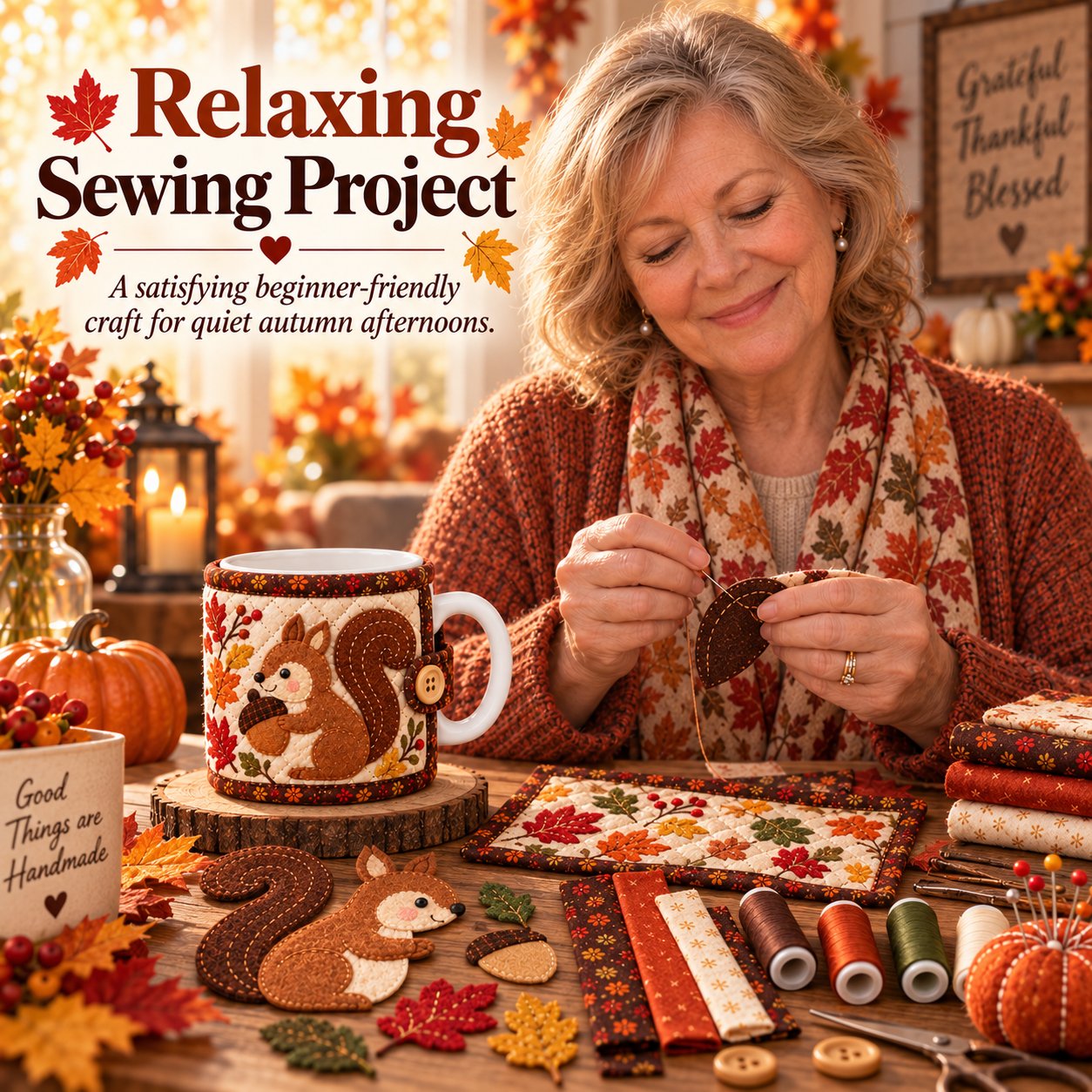 DIY Fall Mug Cozy Sewing Kit