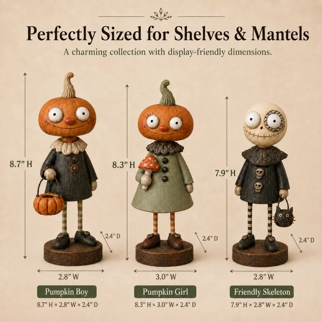 🎃Primitive Pumpkin Friends – Vintage Halloween Collectible Figurines