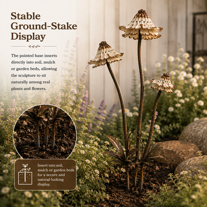 Vintage Distressed Metal Flower Garden Stake