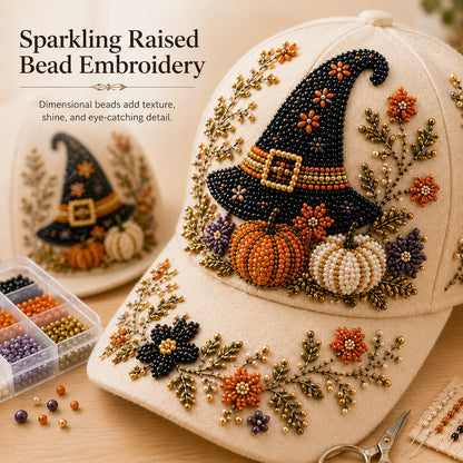 Halloween Beaded Embroidery Hat DIY Kit