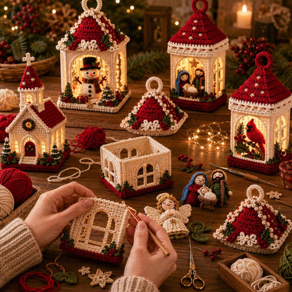 ⏳ Last Day 49% OFF – 🧶Beginner-Friendly DIY Lighted Christmas Crochet Lantern Kit Collection | Complete Kit with Coordinated Yarn, LED Lights & Step-by-Step Guide Included 💕