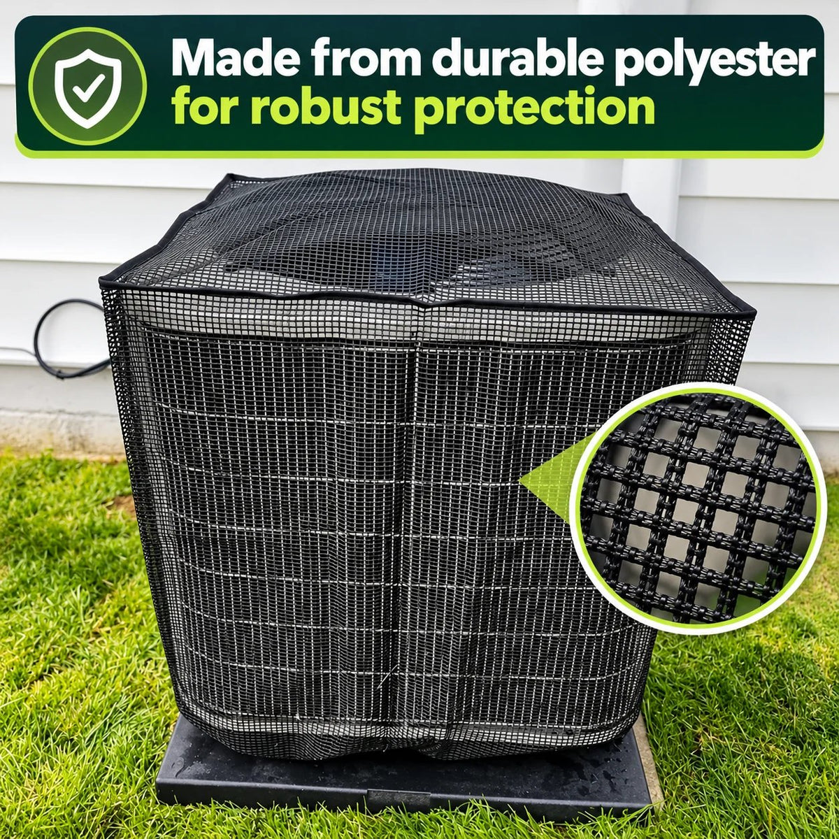 Durable Air Conditioner Cover, Full Mesh AC Protector, Heavy-Duty Outdoor Protection