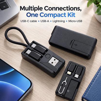 🔥 HOT SALE 🔥 49% OFF | 60W Fast Charging Cable Organizer Kit 🔌 Compact Travel Cable Storage Box with Multi-Connector Charging Set