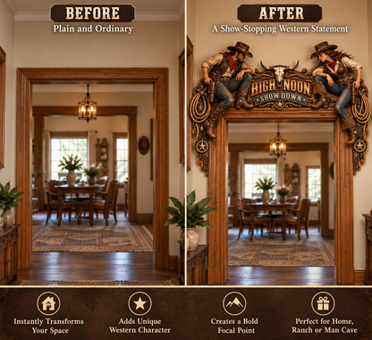 ⏰Limited Stock 50% OFF - 🤠⭐ High Noon Showdown™ Western Doorway Decor 🐂🌵