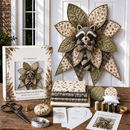 🔥LAST DAY 50% OFF - 🎀 Beginner-Friendly Oversized Quilted Bow Sewing Kit | Coordinated Printed Fabrics, Batting, Pre-Designed Templates & Complete Supplies for a 3D Statement Bow ✨