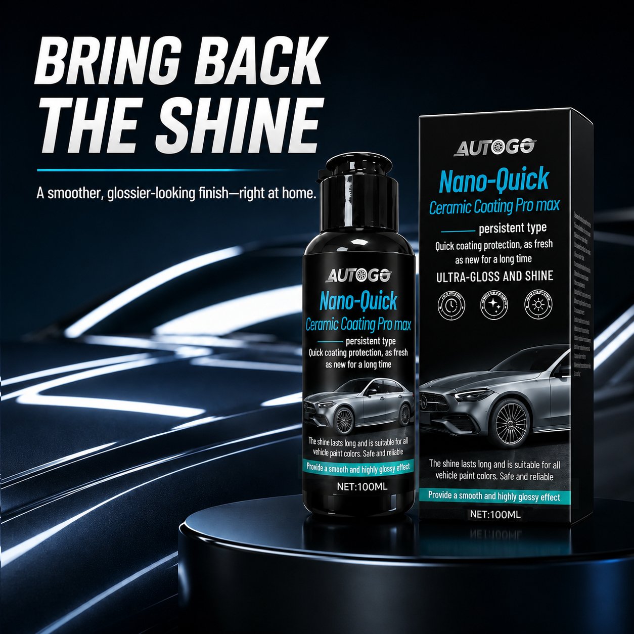 🚘 Nano Ceramic Car Paint Coating – Quick Gloss & Shine Care