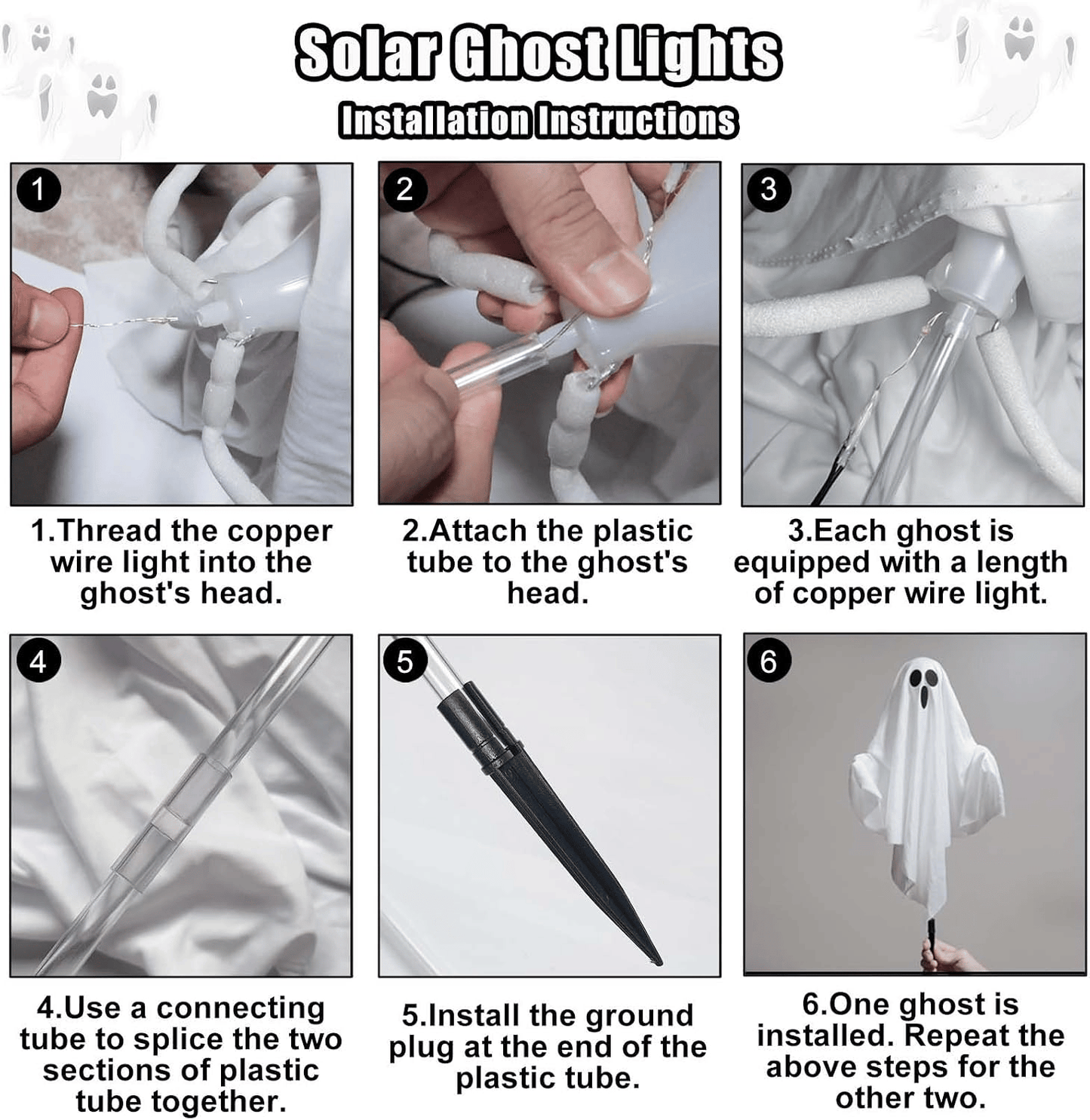Solar-Powered Floating Ghost Pathway Lights