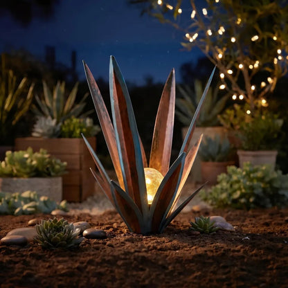 Glowing Solar Agave Garden Light