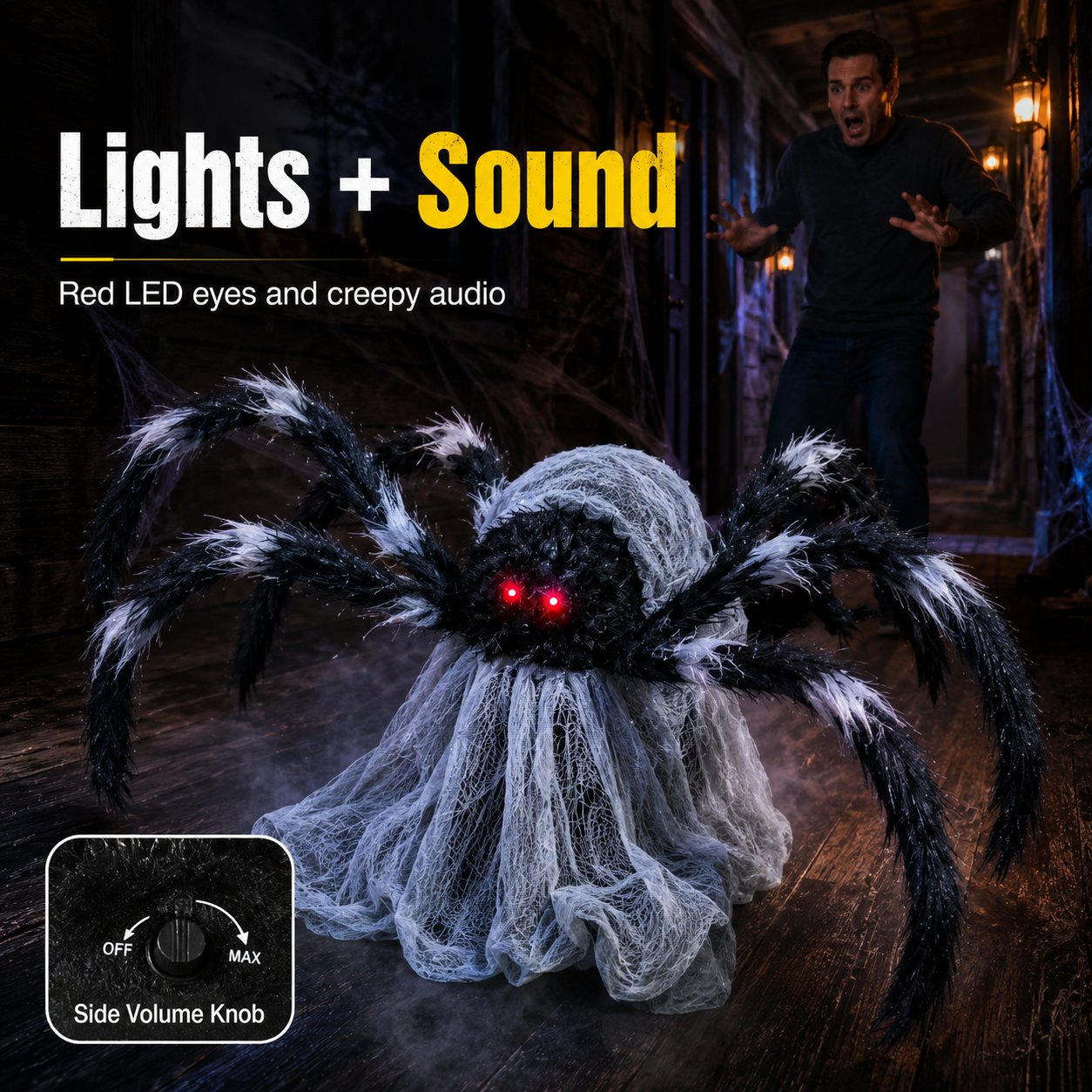 🕷 30 in LED Jumping Spider Animatronic 🕸