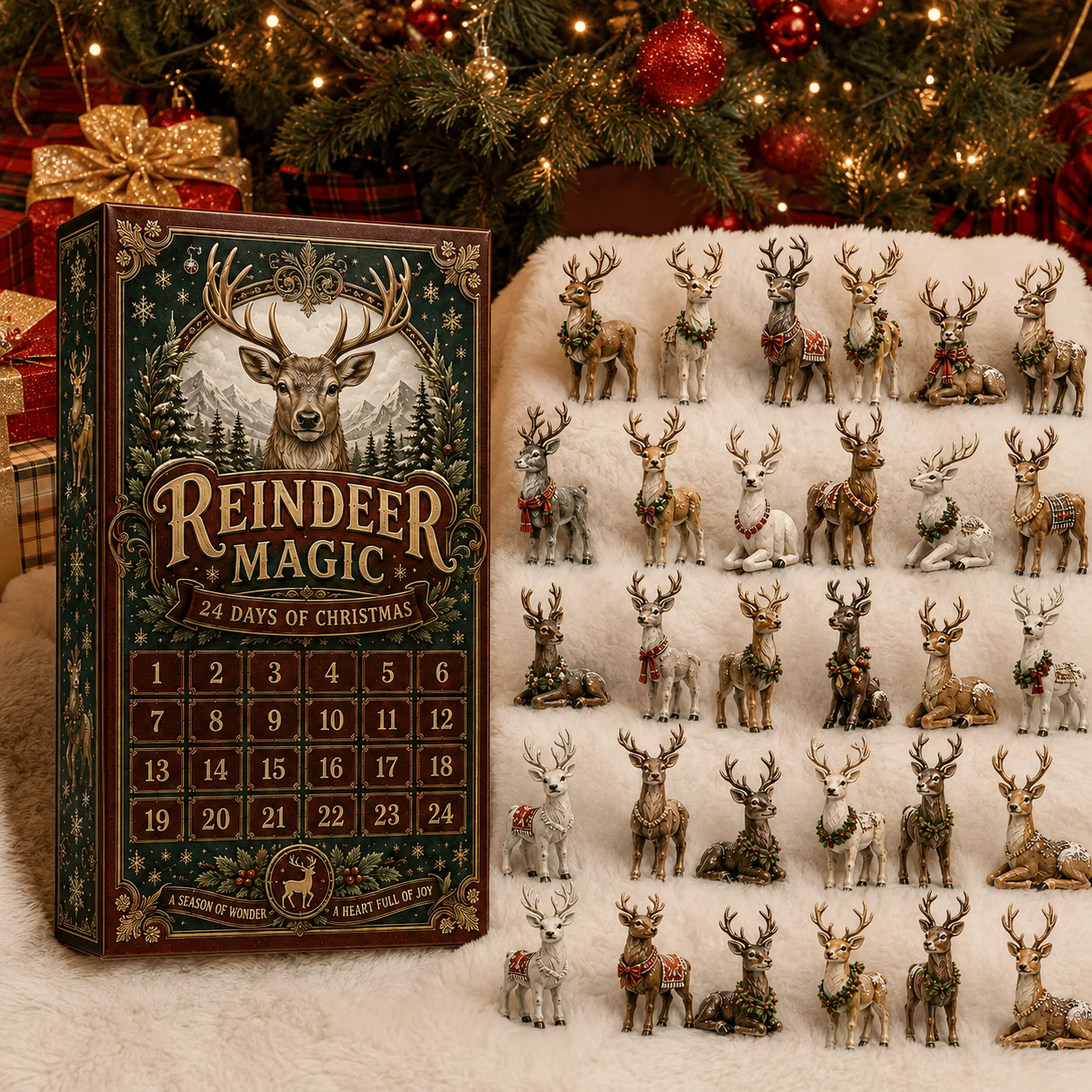 Reindeer Magic Advent Calendar – 24 Collectible Miniature Figurines