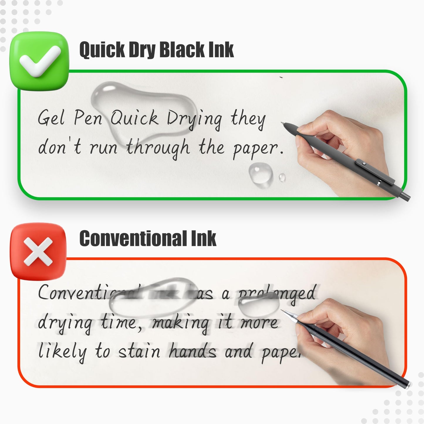 🔥HOT SALE🔥🔥Black Gel Pens, 6Pcs 0.5mm Gel Pens Fine Point, Quick Dry Retractable Gel Pen Set, Smooth Writing Pens for Office Work, Note Taking, Black Ink Pens for Men Women(Black)