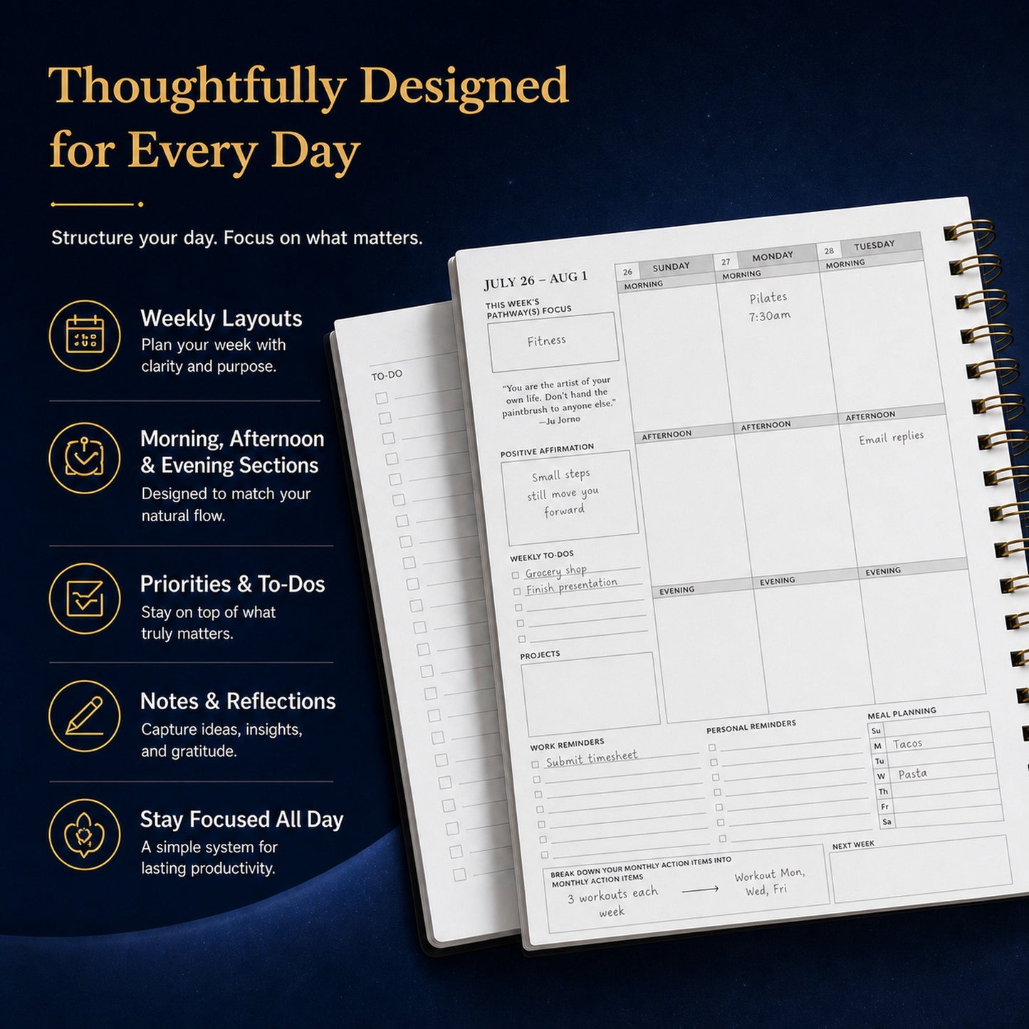 🔥 LAST DAY 49% OFF – 🌌 2026-2027 Midnight Galaxy Mid-Year Planner | 120gsm Bleedproof Paper, Goal Trackers, Reflection Pages, Monthly Tabs, Stickers & Back Pocket ✨