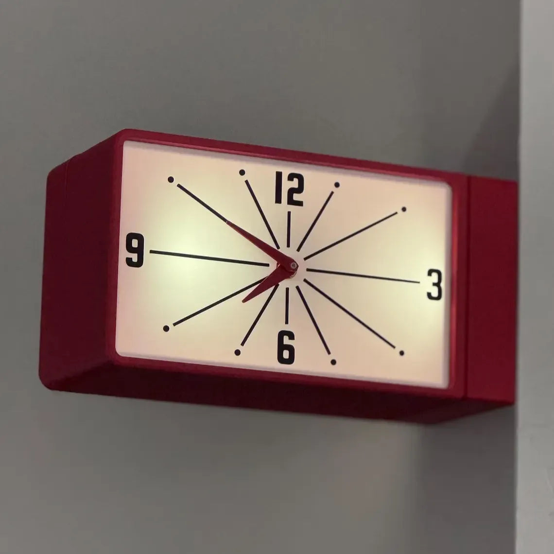 🕰️ Meridian Illuminated Double-Sided Wall Clock – Mid-Century Modern Retro Decor