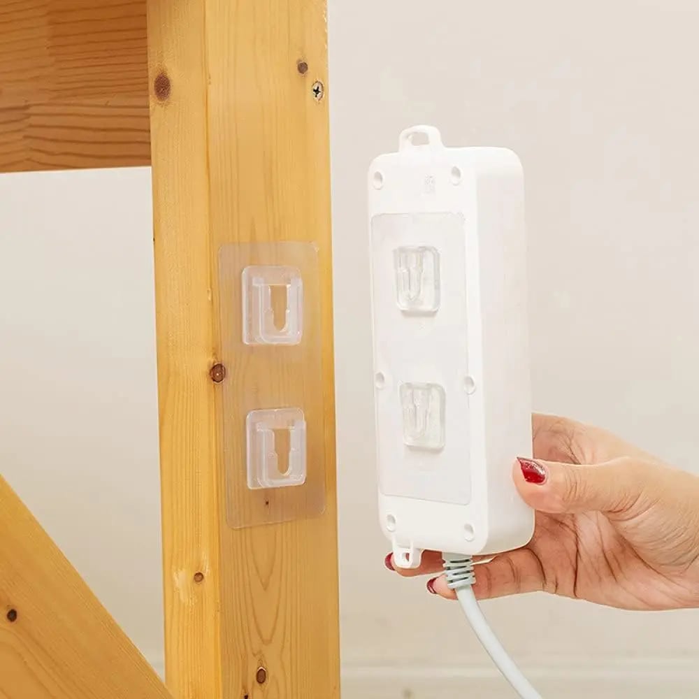 10/20-Pair Double-Sided Adhesive Wall Mounted Hooks