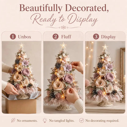 🌸🎄Blush Bloom Pre-Lit Floral Christmas Tree