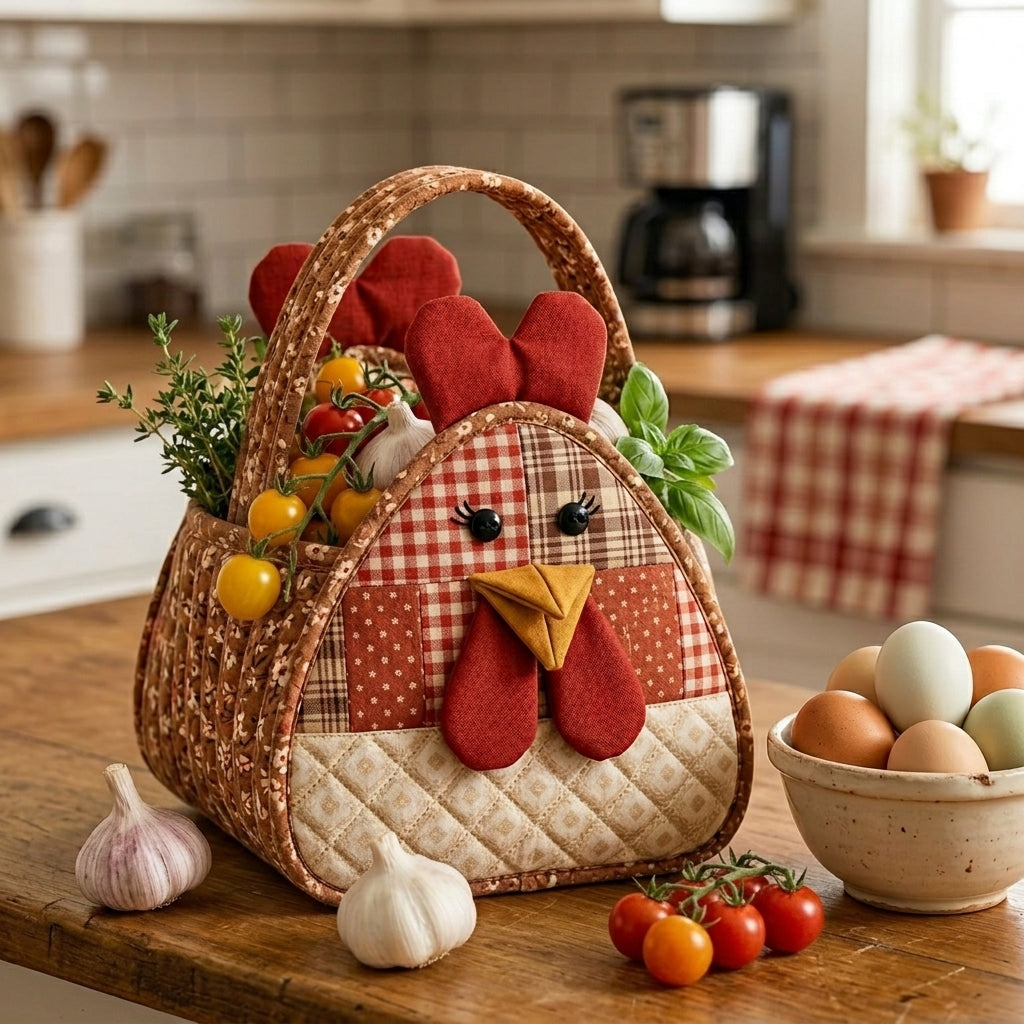 Farmhouse Chicken Basket Quilting Template Set