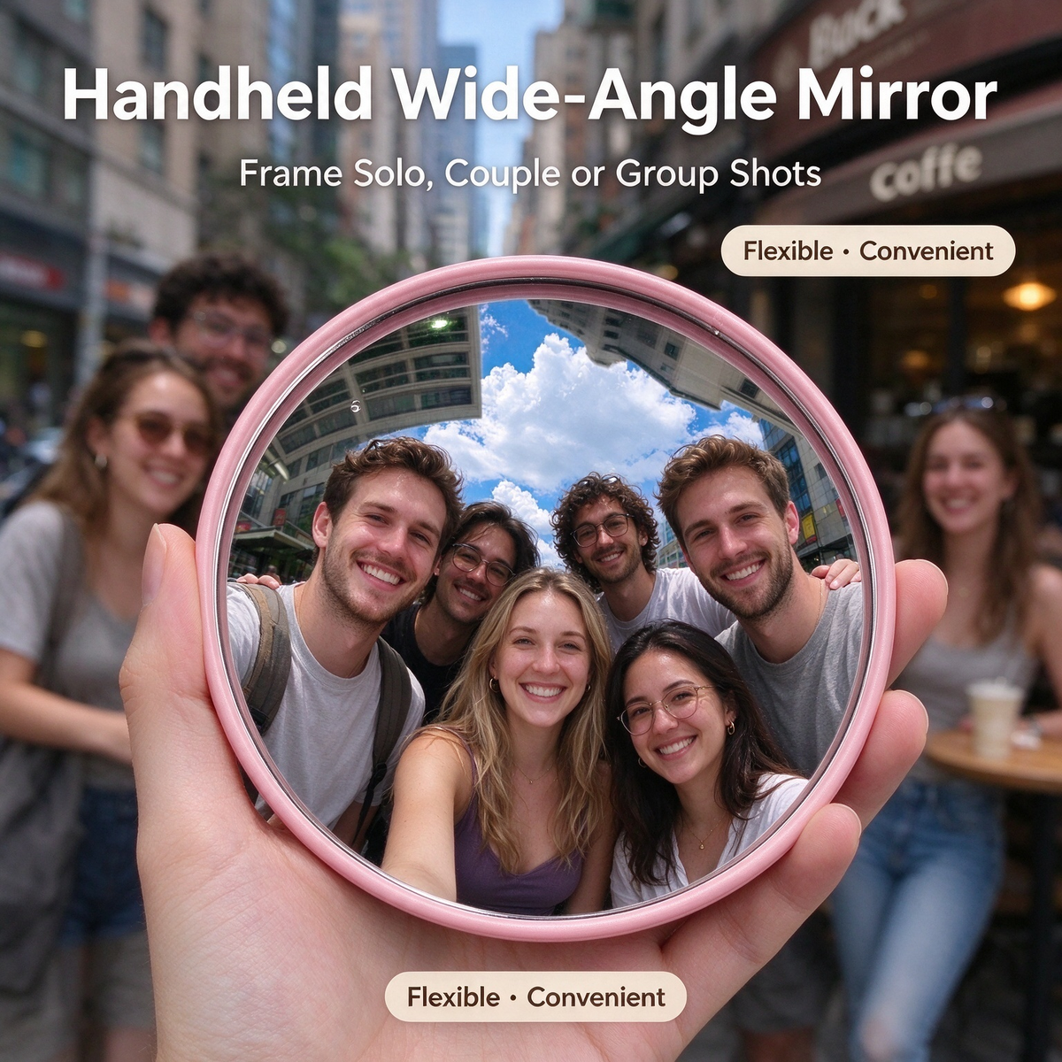 Selfie Convex Mirror, Handheld High-Definition Wide-Angle Selfie Mirror 📸
