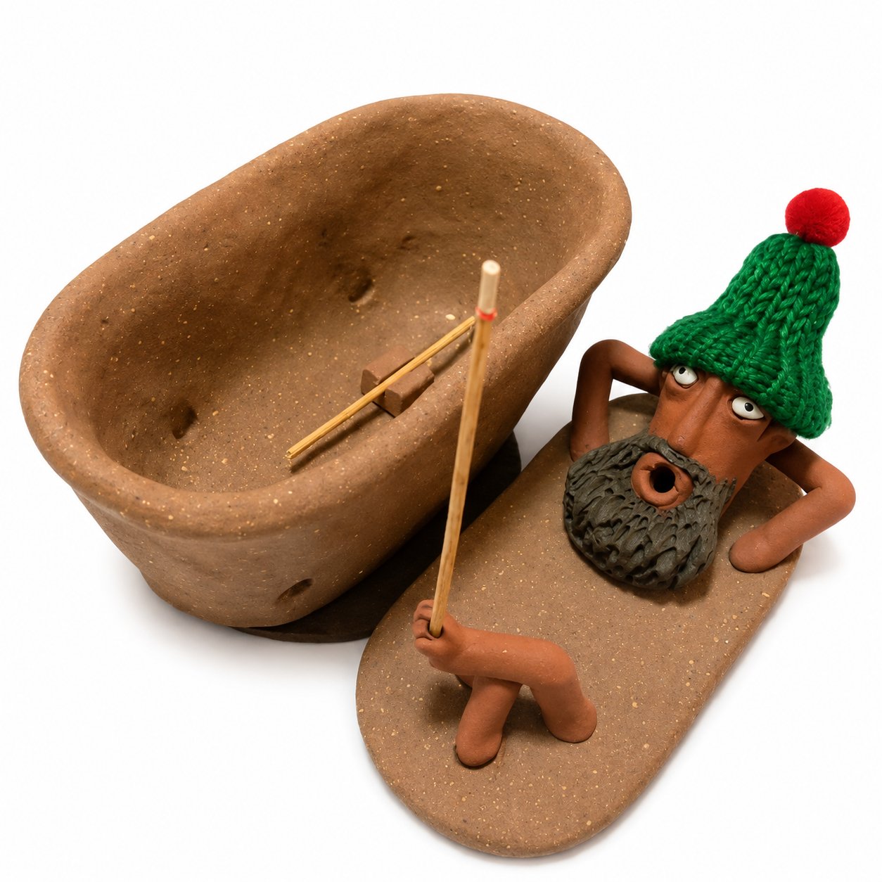 Lazy Bath Man Incense Burner 🛁🧘