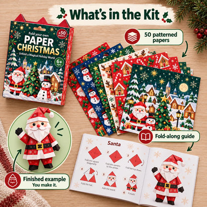 🎄Beginner-Friendly 3D Christmas Paper Craft Kit | Easy Layered DIY Holiday Decoration ✨