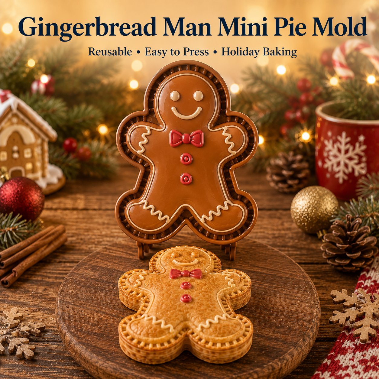 ⏳ Last Day 49% OFF – 🎄 9-Design Christmas Mini Pie Mold Collection | Reusable Embossed Molds for Shaping Detailed Santa, Snowman, Reindeer, Tree & Holiday Pies 🥧✨