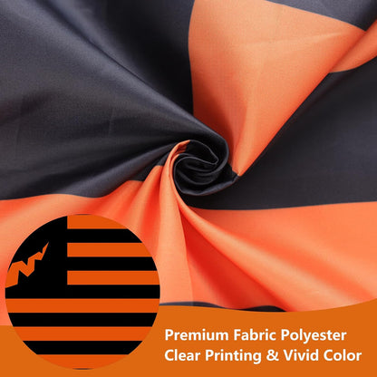 🎃Halloween Pumpkin Flag 3x5ft – Black Orange Striped Banner
