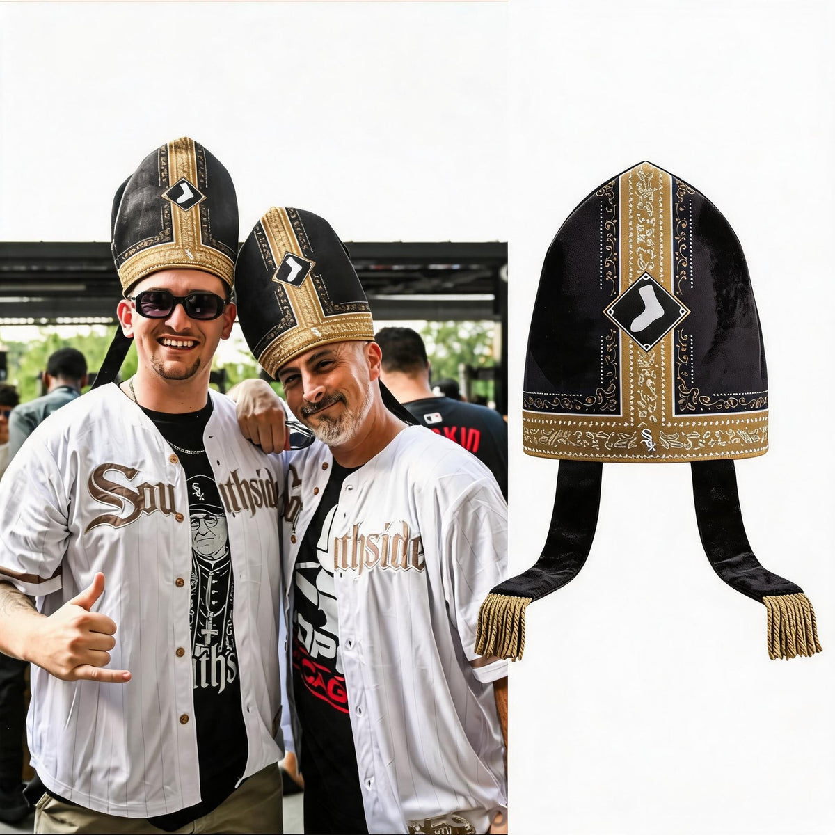 ⚾ White Sox-Inspired Pope Leo XIV Miter-Style Fan Hat | 2026 Novelty