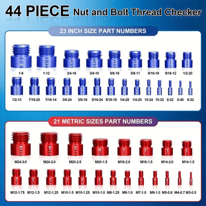 🔩 Metric & SAE Thread Checker Set – 26 or 44 Pieces