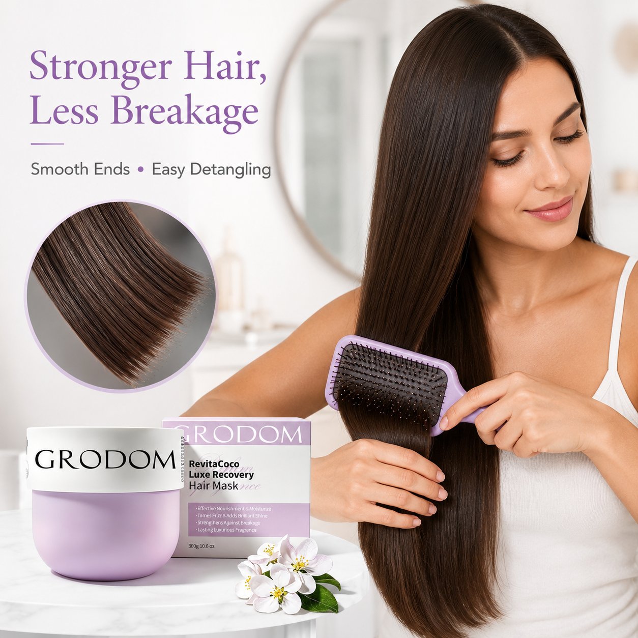 Keratin Amino‑Acid Hair Treatment Mask Frizz‑Repairing Fragranced Hair Mask For At‑Home Salon Hair Care