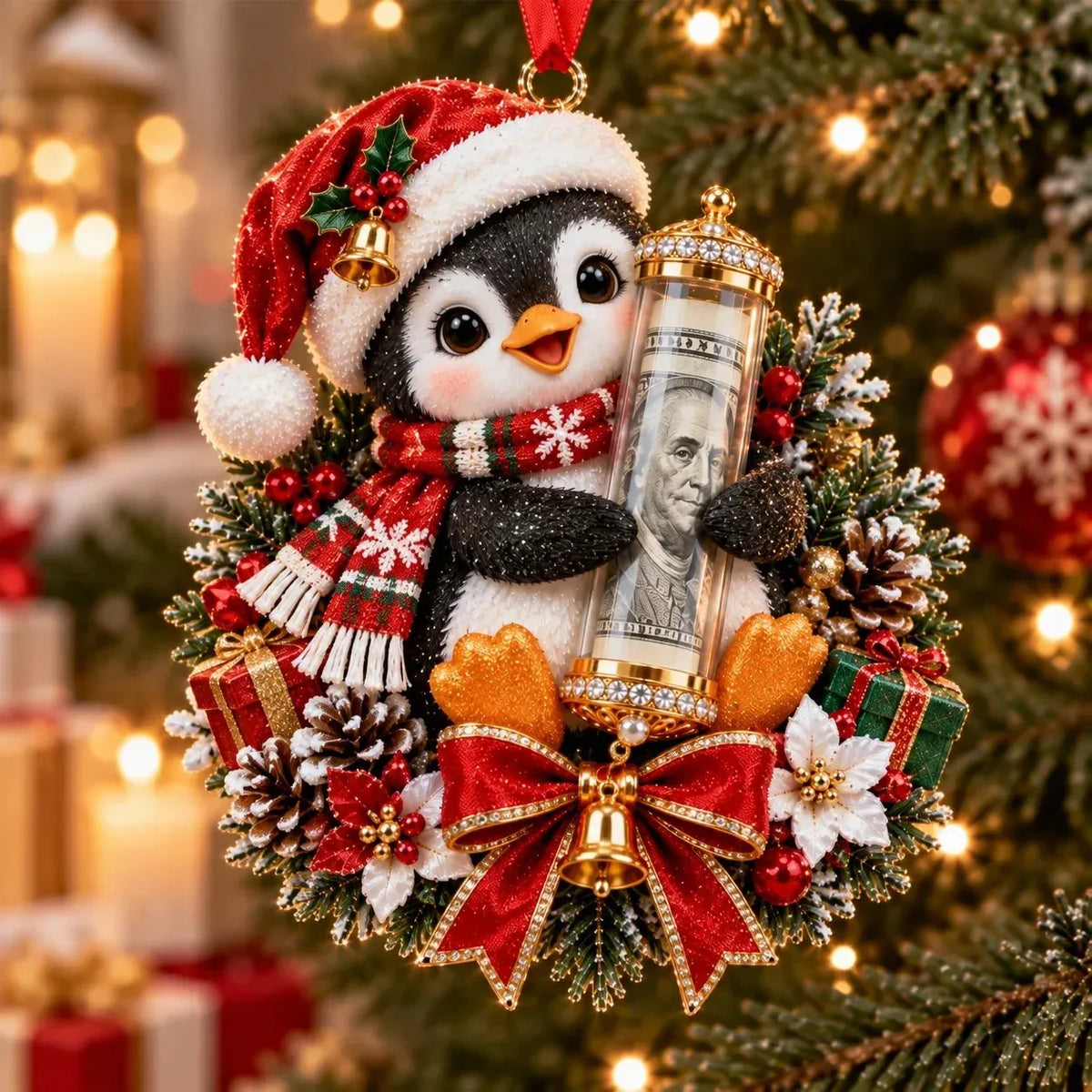 ⏳ Last Day 49% OFF – 🎄3D Christmas Money Plush Ornament | 13 Cute Animal Designs with Reusable Cash & Coin Holder 🎁