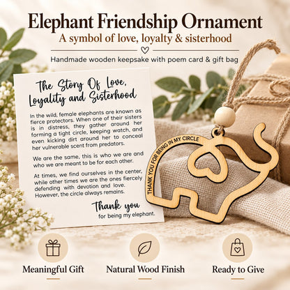 Sisterhood Elephant Wooden Keepsake – Friendship Gift