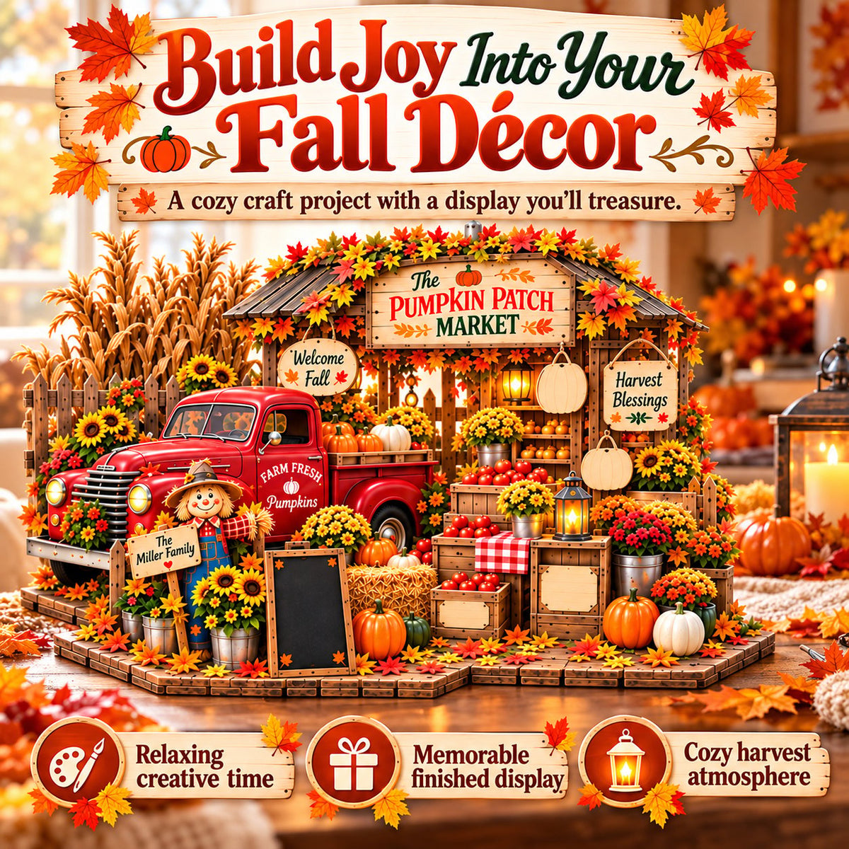 🍂 Pumpkin Patch Market 3D Slot-In DIY Craft Kit