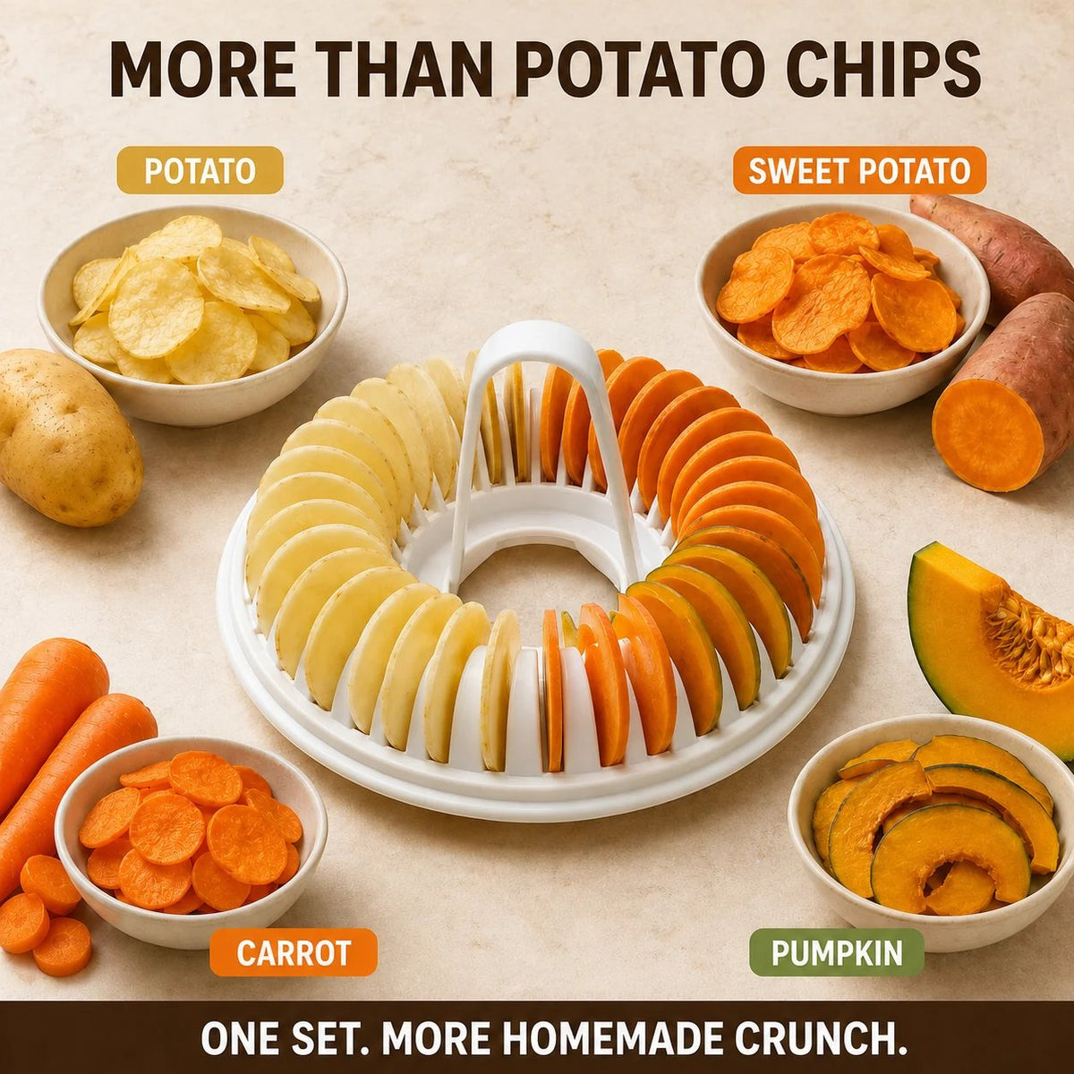 🔥2026 HOT SALE🥳💞50K+ SOLD!😍🥔DIY Microwave Potato Chip Maker with Slicer Bowl Set