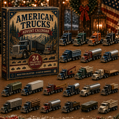 🚚American Trucks Advent Calendar 2026 – 24 Days of Collectible Mini Truck Surprises, Acrylic Charms Blind Box