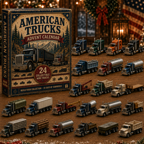 🚚American Trucks Advent Calendar 2026 – 24 Days of Collectible Mini Truck Surprises, Acrylic Charms Blind Box